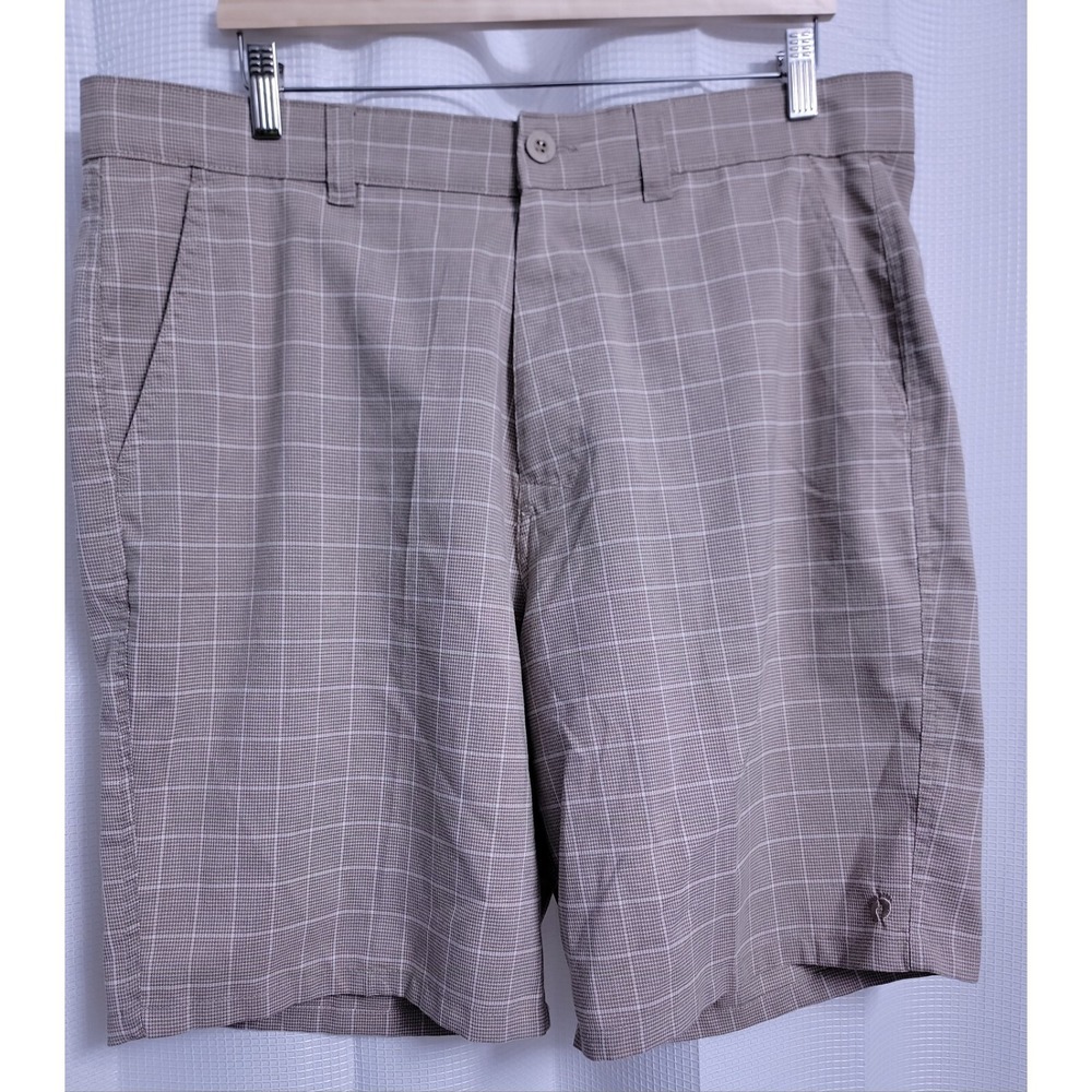 Hang Ten Beige Plaid Hybrid Casual Board Shorts Men's size 30 - Picture 3 of 9